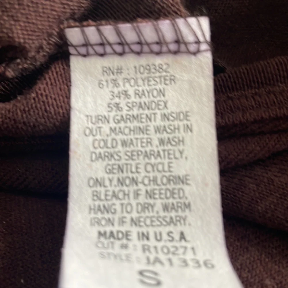 Julie’s Closet Pullover Brown Top Size Small 3/4 Length Sleeves - Picture 4 of 4